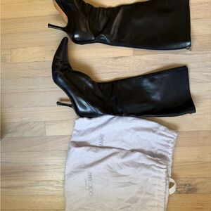 Jimmy Choo Black Leather Knee High Boots